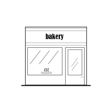 Store front bakery icon linear vector, flat design