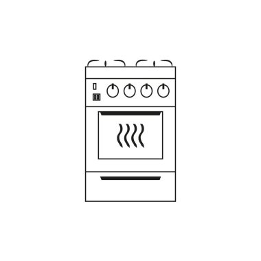 Stove linear icon, flat vector