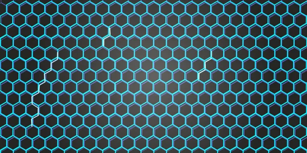 Blue Honeycomb Flat Vector Illustration — 图库矢量图片