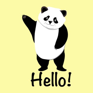 Selamlar panda. Tebrik kartı. Merhaba.