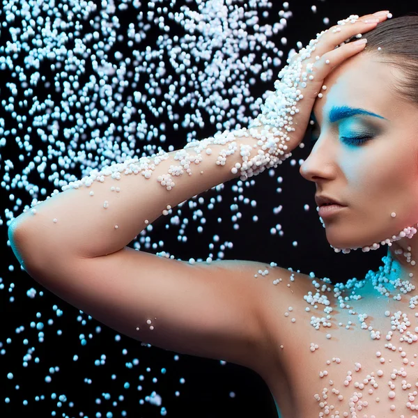 Retrato de inverno de beleza . — Fotografia de Stock