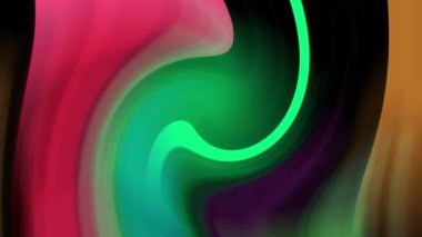 Soyut Renkli Tasarım. Akışkan sanat çizimi videosu. Renklerin kıvrımları - yeşil, kırmızı, sarı, turuncu, mor, pembe, mavi. Sıvı doku. Renk neon gradyanı. Soyut arkaplan taşınıyor.