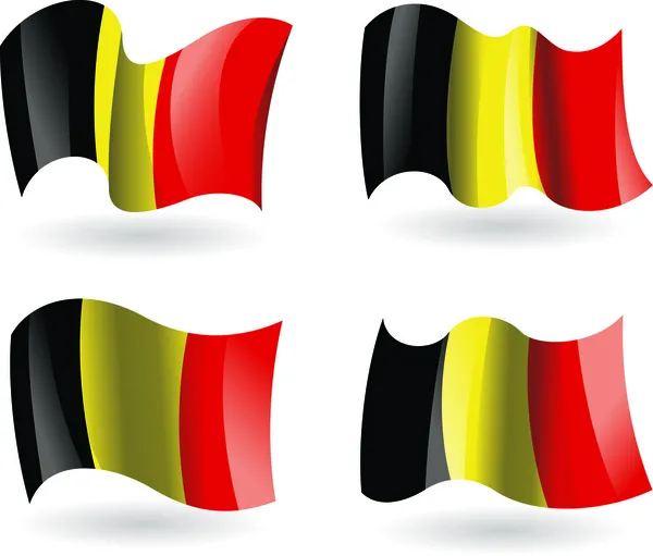 4 Banderas de Bélgica — Vector de stock