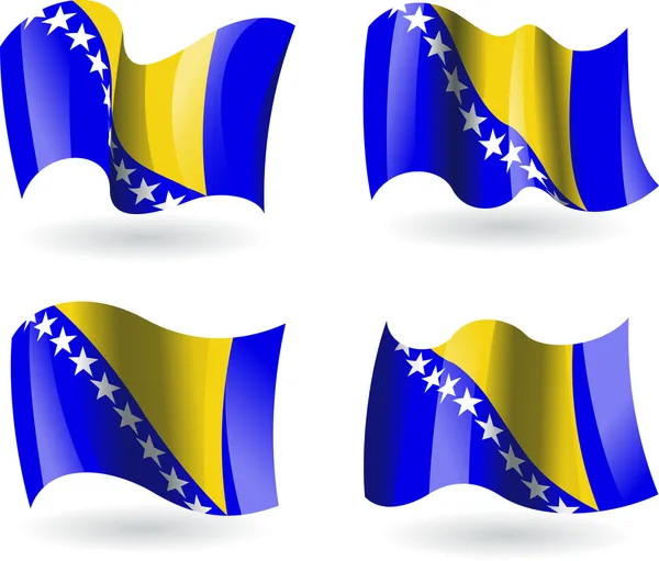 4 Flags of Bosnia and Herzegovina — Stock Vector