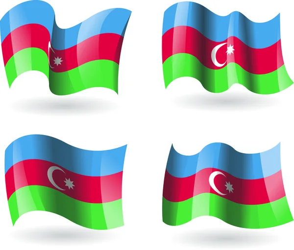 Azerbaycan'ın 4 bayrakları — Stok Vektör