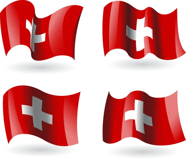 4 Flags of Switzerland — Stock Vector