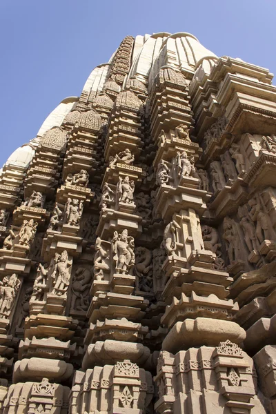Tower-sikhara Duladeo Temple, Khajuraho, decorated with statues Stock Image