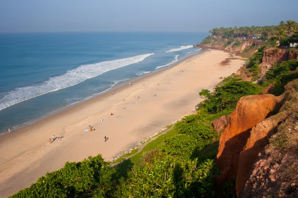 Перегляд напрямку Varkala пляж — стокове фото