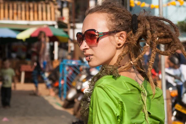 bilinmeyen bir kızla seks dreadlocks yıllık Festival of freaks, arambol beach, goa, Hindistan