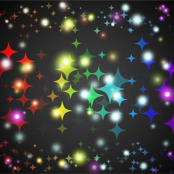 Abstract star glowing shape with lights and dark background. — Stock Vector