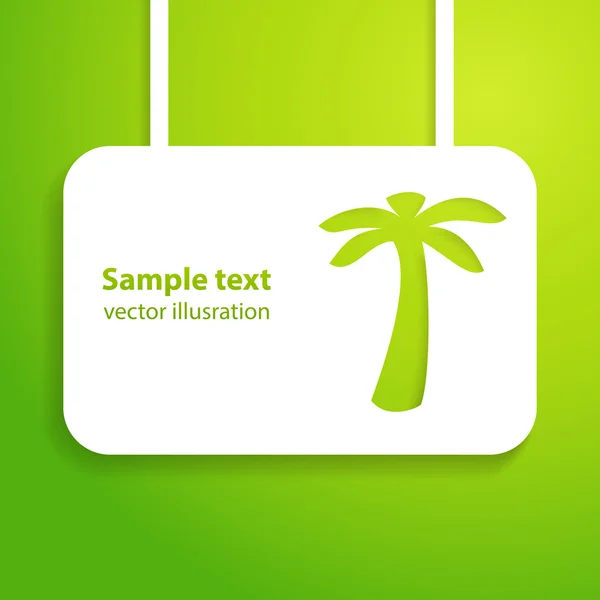 Tropische achtergrond met palmbomen. vectorillustratie voor de presentatie van uw vakantie. Foto van de schattige groene boom. — Stockvector