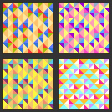 dört geometrik desen kümesidir. üçgen, rhombs ile doku.