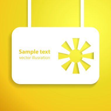 tatil sarı güneşin aplike arka plan. vektör çizim.