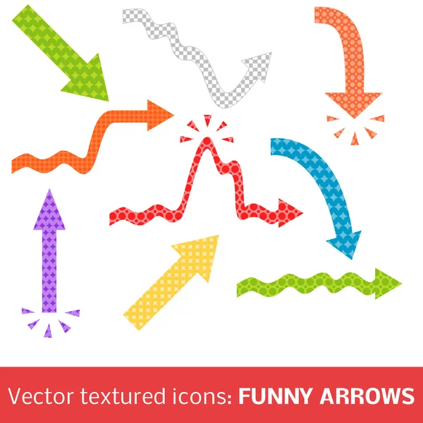 Барвистий набір текстурованих стрілок — стоковий вектор