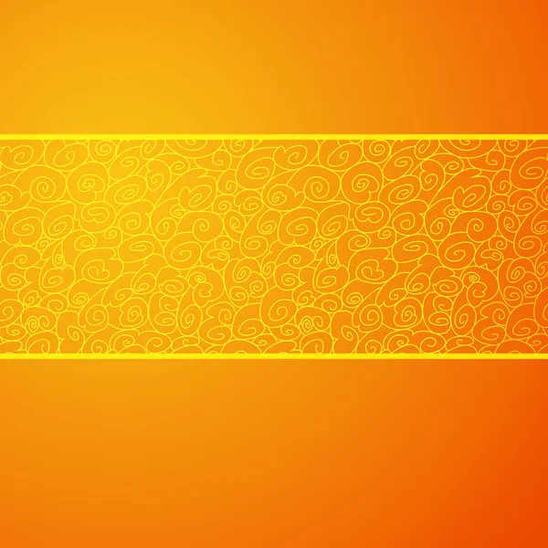 Orange wave horizontal ornamental background. Vector illustration — Stock Vector