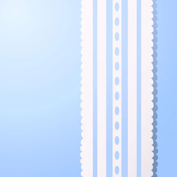 Fond bleu avec dentelle blanche vintage . — Image vectorielle