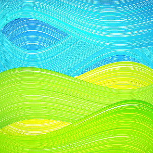 Green and blue wave background — Stock Vector