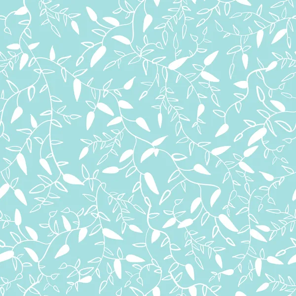 Floral seamless pattern with leaf. Blue color — Stock Vector
