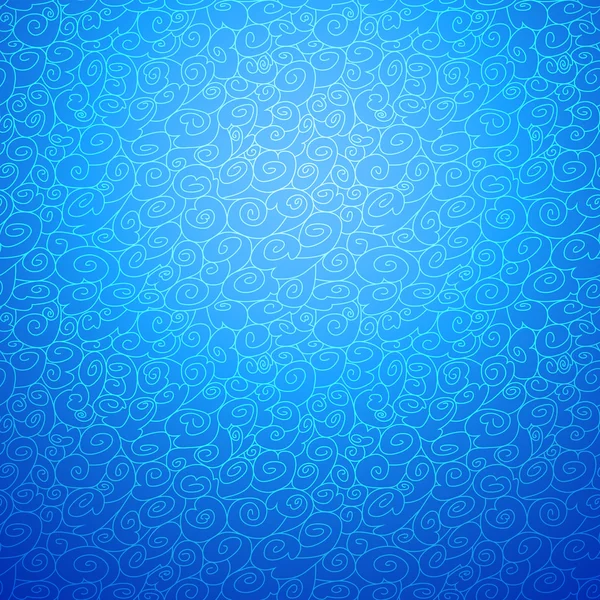Волна бесшовный декоративный фон в синем цвете вариант — стоковый вектор
