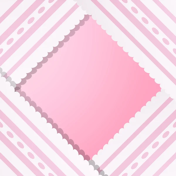 Roze achtergrond met vintage witte kant. — Stockvector