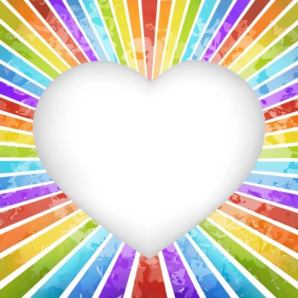 Retro rainbow heart background — Stock Vector