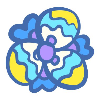 Beyaz arka plan üzerinde izole komik renkli çiçek