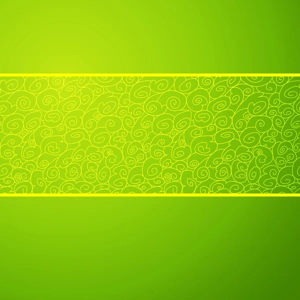 Green wave horizontal ornamental background. Vector illustration — Stock Vector