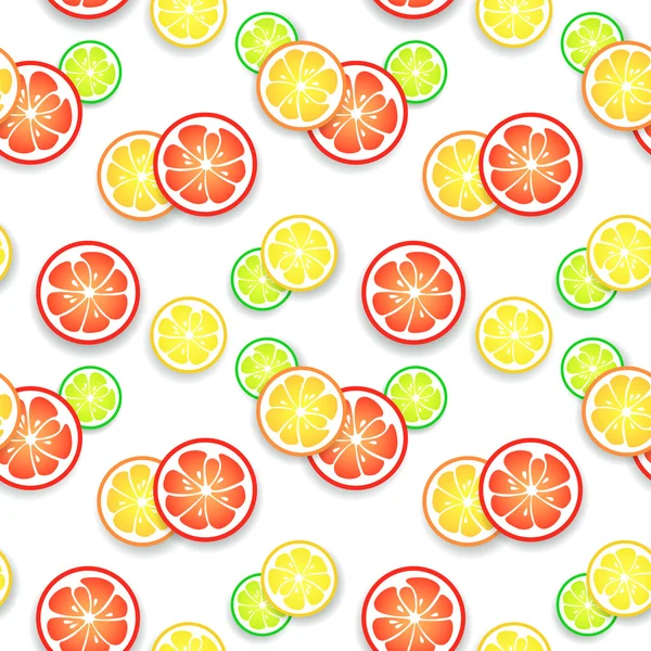 Fondo de frutas cítricas. Ilustración vectorial para su jugoso diseño fresco — Vector de stock