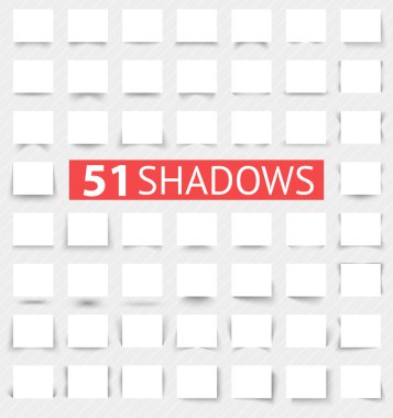 Set of transparent realistic shadow effects clipart