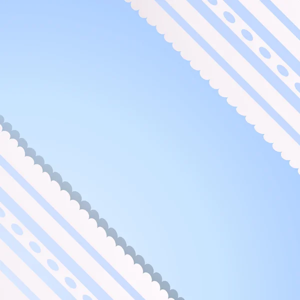 Blå bakgrund med vintage vit spets. — Stock vektor