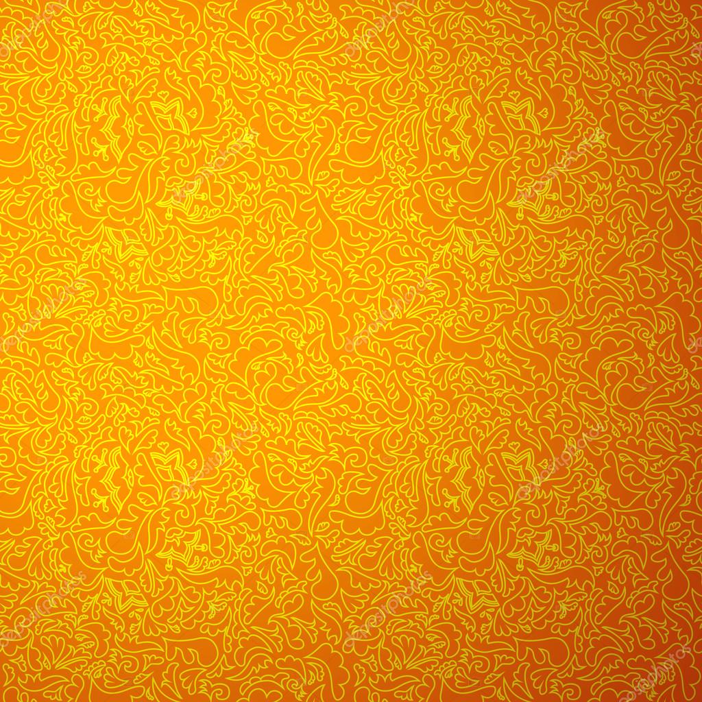 Abstract orange seamless pattern with floral background. Stock Vector Image  by ©Kannaa #28772429