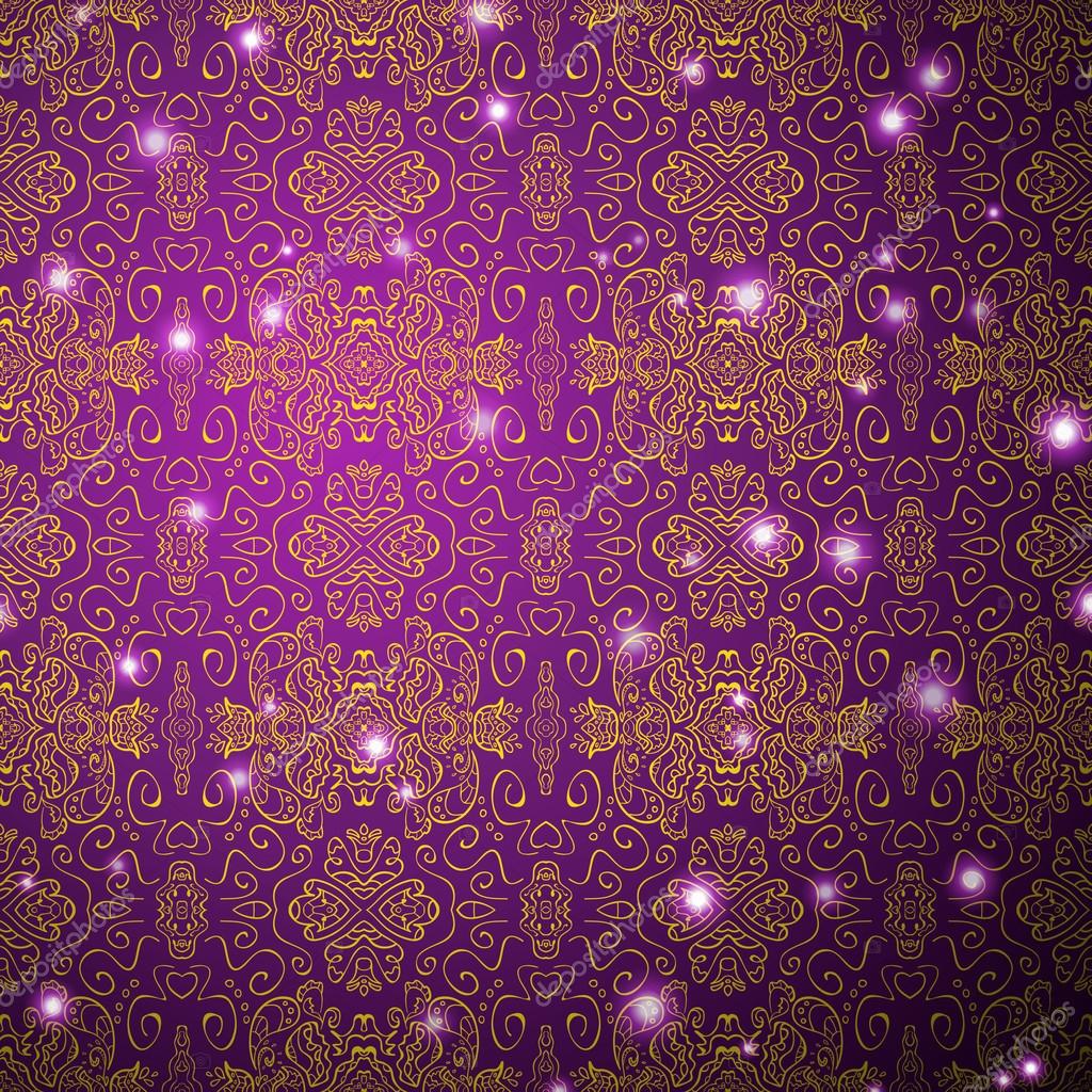 アンティークのパターンの背景 紫のシームレスな壁紙 ストックベクター C Kannaa