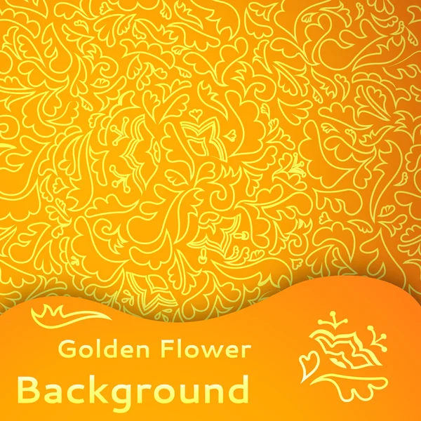 Goldene Blume nahtloser Hintergrund. — Stockvektor