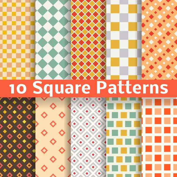 Diferentes padrões sem costura vetorial quadrado (azulejos ). — Vetor de Stock