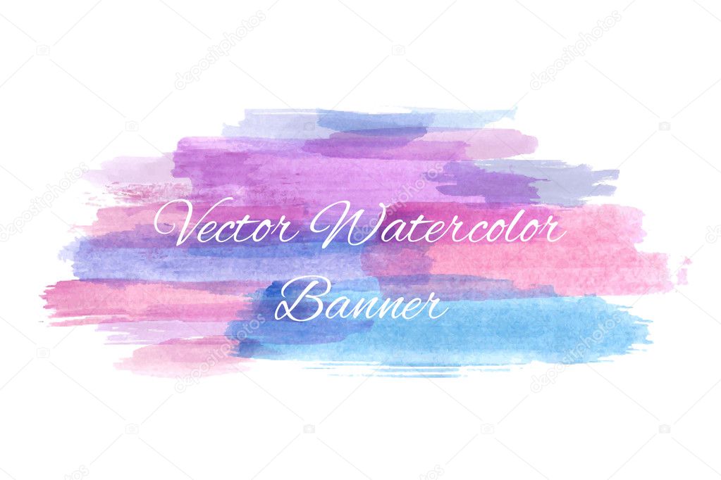 Abstract artistic watercolor banner. Vector illustration