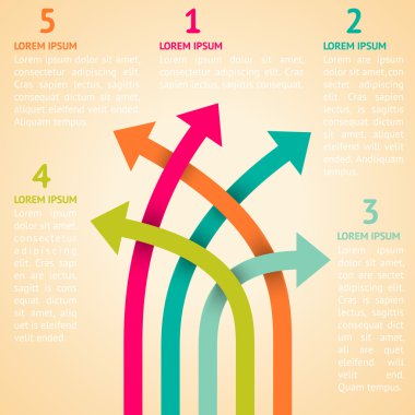 beş farklı bir şekilde retro infographics. vektör çizim