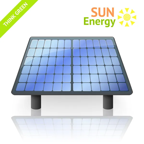 Panel de batería solar aislado sobre fondo blanco . — Vector de stock