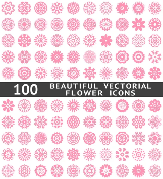 Beautiful abstract flower icons. Vector illustration — Stock Vector