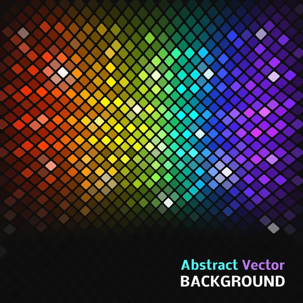 Abstract mosaic rainbow glowing squares. — Stock Vector