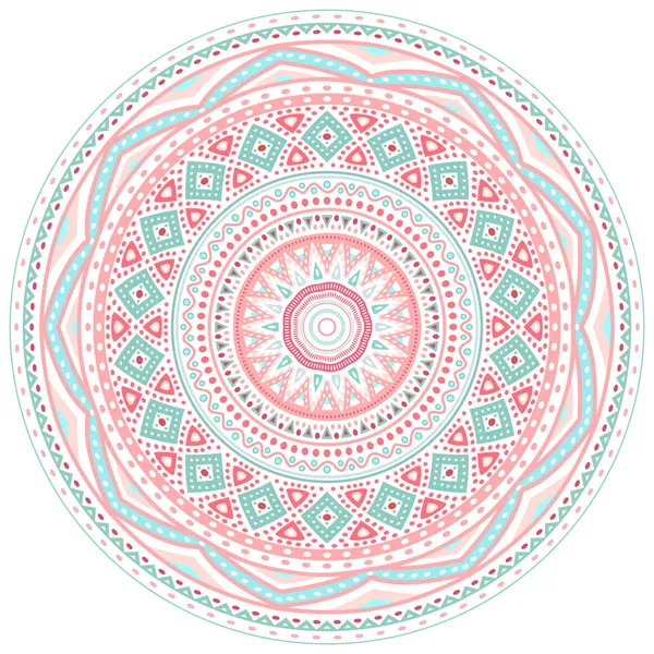 Decorative pink and blue round pattern frame — Stock Vector