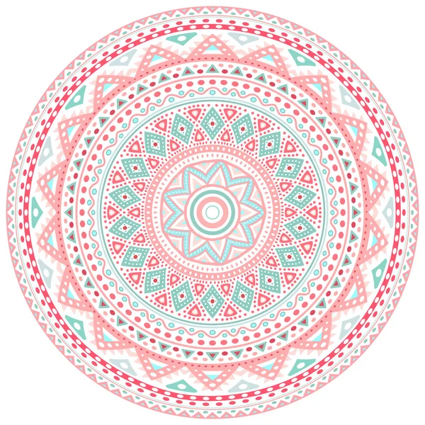 Decorative pink and blue round pattern frame — Stock Vector