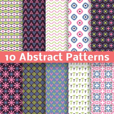 Abstract patterns. Set of vector seamless background clipart