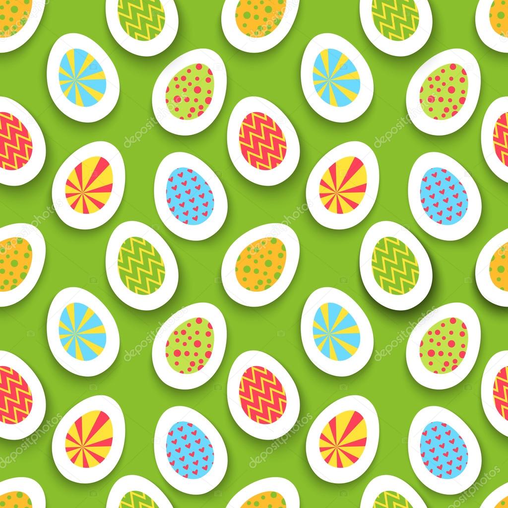 Colorful easter egg seamless background. Vector illustration.