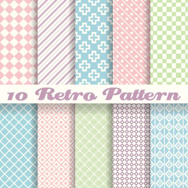pastel retro farklı vektör Dikişsiz desen (döşeme)