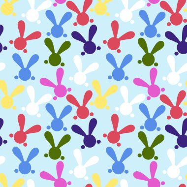 renkli kesintisiz kuvvetler ile Paskalya tavşanı. vektör