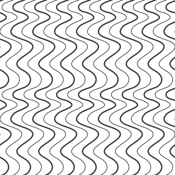 Abstracto sin costura líneas de onda patrón monocromo — Vector de stock