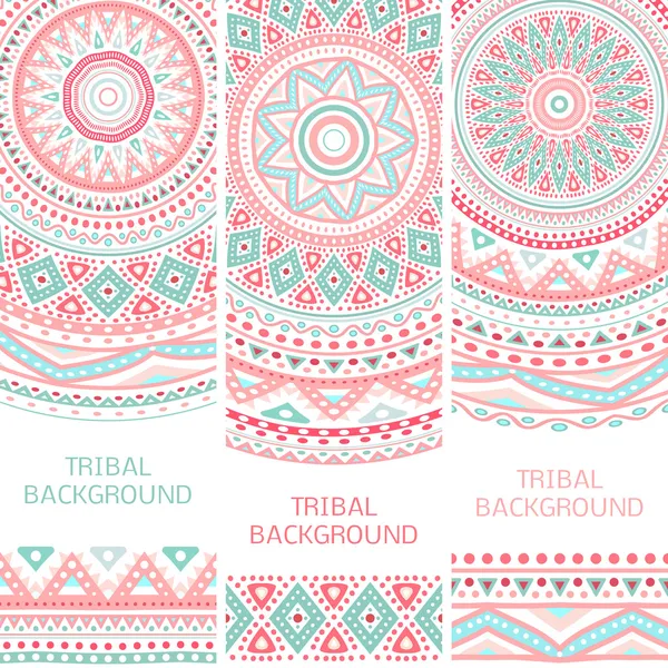 Bandiere etniche tribali vintage — Vettoriale Stock