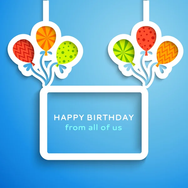 Happy birthday colorful applique background — Stock Vector