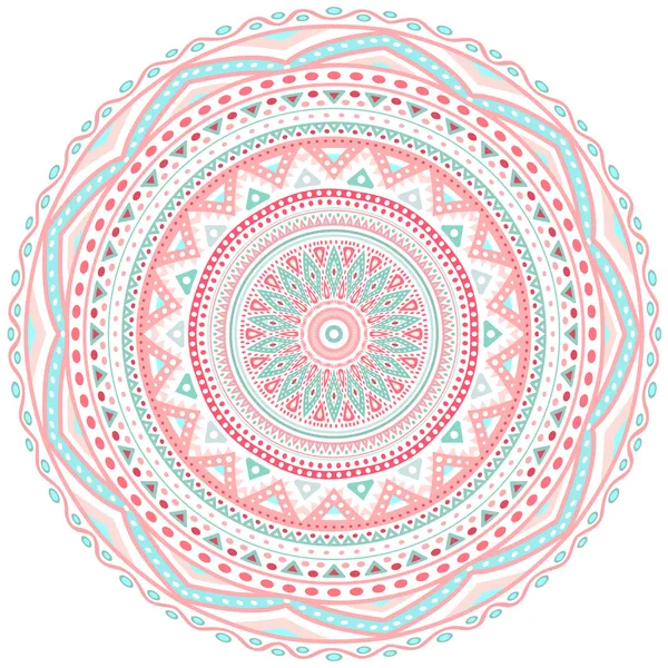 Decorative pink and blue round pattern frame — Stock Vector