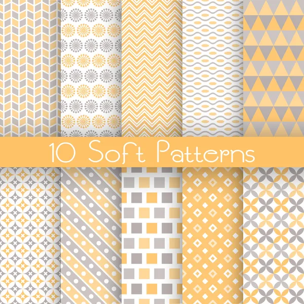 Vintage different vector seamless patterns (tiling) — Stock Vector